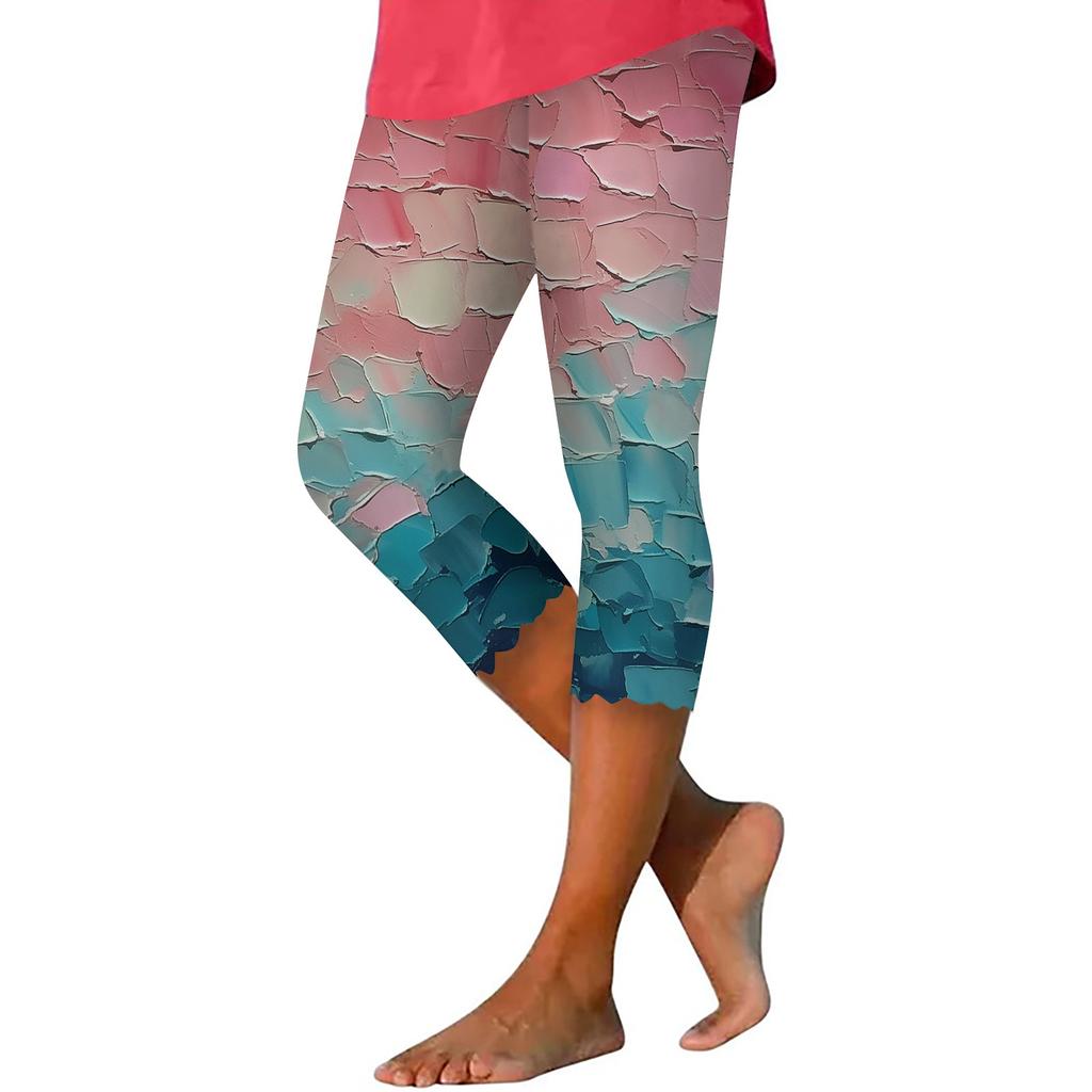 Летние женские леггинсы, укороченные брюки, однотонные узкие брюки с высокой талией для бега, йоги, тренировок в тренажерном зале
