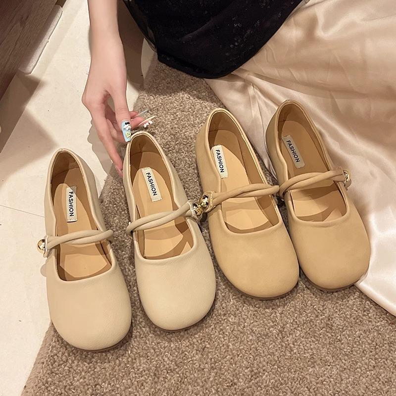 Flat Mary Jane Shoes 2025 New Spring and Summer One-pedal French Single Shoes Women's Gentle Wind Evening Shoes Doudou Shoes