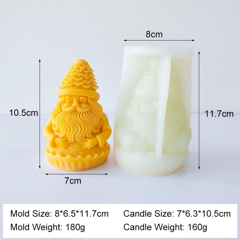 Christmas Series Santa Claus Reindeer Relief Silicone Mold Handmade Scented Candle Plaster Resin Mould Xmas Candle Making Molds