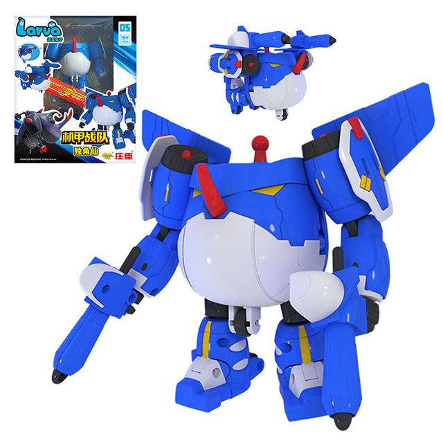 Korea Larva Transformation Toys Action Figures Vehile Deformation Robot Yellow Hilarious Worm Funny Cartoons for Kids Mecha Mode