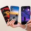 Чехол для телефона Tecno Camon 17P 17 Pro, корпус из жидкого силикона, мультяшный дракон, забавная кошка, узор с морским берегом, задняя крышка для Camon17