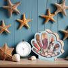 Seashell Display Box Wooden Seashell Organizer Elegant Jewelry Organizer Trinket Storage Shelf Decor For Small Starfish Rings