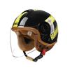 Retro 3/4 Motorcycle Helmet Men Women ABS Full Face Open Scooter With Clear Tinted Mirror Lens