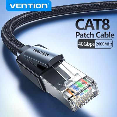 Ethernet-кабель Vention CAT8 40 Гбит/с, хлопковый плетеный сетевой патч-корд Lan для ПК, модема, ноутбука, маршрутизатора PS 5/4, кабель RJ45 Ethernet