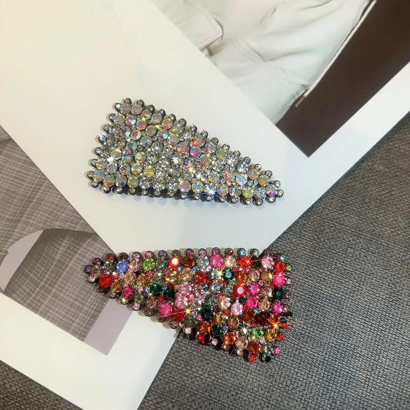 Блестящие хрустальные заколки для волос со стразами, изысканные заколки для челки, модные аксессуары для волос