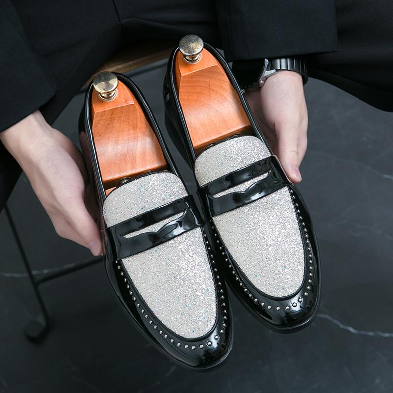 Модная мужская обувь для вечеринок, черная с золотистой отделкой, формальная, лоскутная, с кисточками, кожаная, повседневная, мужская, ручной работы, свадебная, мужские лоферы, мокасины, туфли для платья