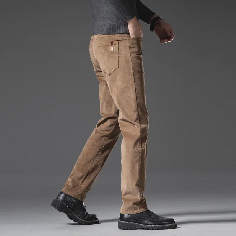 Мужские облегающие брюки из вельвета и хлопка — эластичные, мягкие, легкие, в повседневном деловом стиле