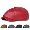 Retro Octagonal Leather Hat Autumn Men's Beret Elegant Fashion Cap Snapback Caps for Men Women