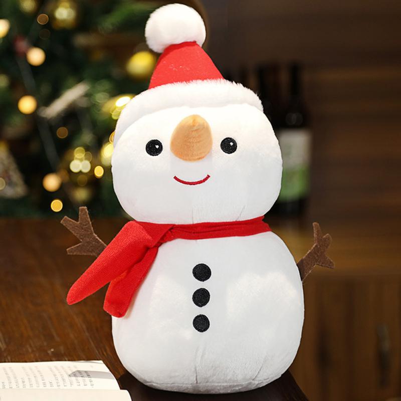 Christmas Cartoon Plush Doll Toys Stuffed Santa Snowman Elk Plush Pillow Dolls For Christmas Gifts