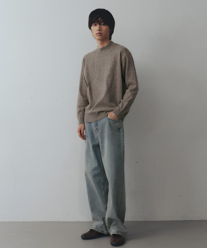 NODU Mock Neck Half Turtleneck Knit [Beige]