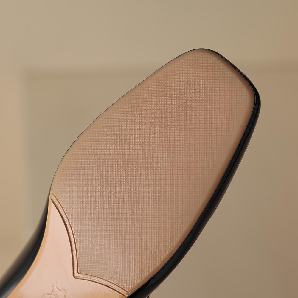 Genuine Leather Black Wine Red Women Pumps Med Heel Small Big Size 31 48