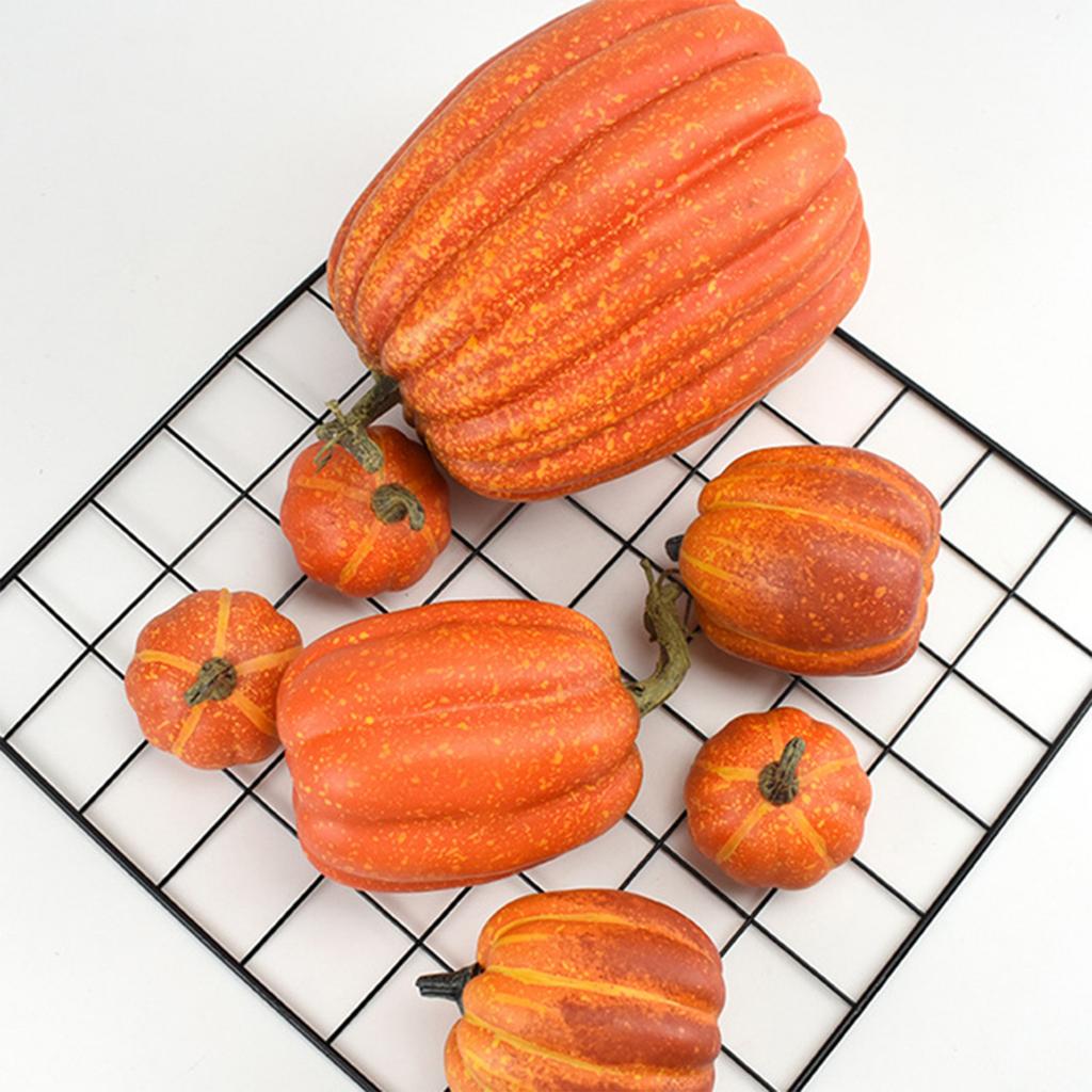 7PCS Artificial Hallowee Pumpkin Simulation Vegetable Artificial Pumpkins DIY Craft Autumn Decorations For Home Party Decor