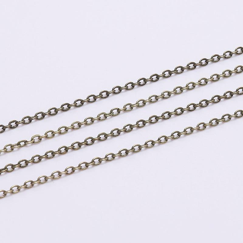 Плоская металлическая О-образная цепочка - тонкое ожерелье-крестик своими руками (1,5/2,0/2,5/3,5 мм)