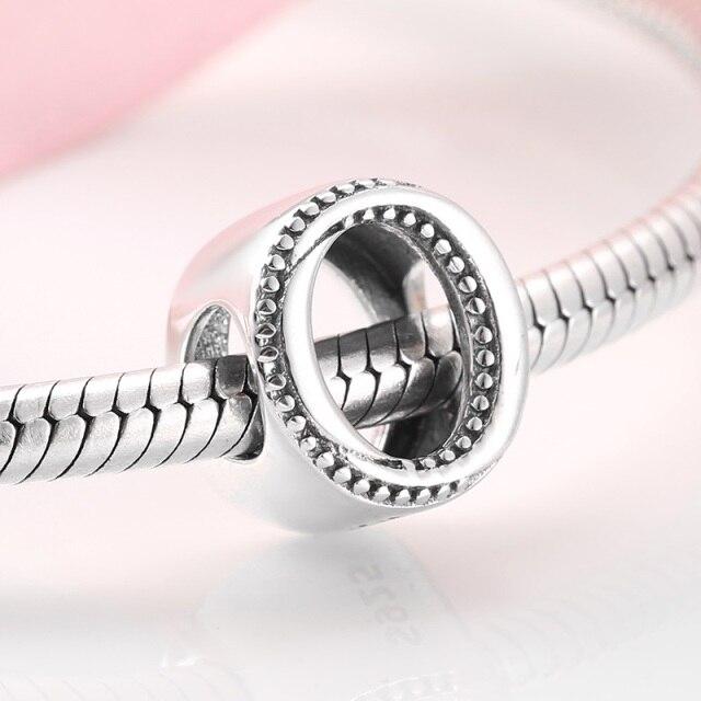 925 стерлингового серебра мода изящные буквы алфавита от A до Z бусины подходят шармы 925 браслеты браслеты ювелирные изделия своими руками