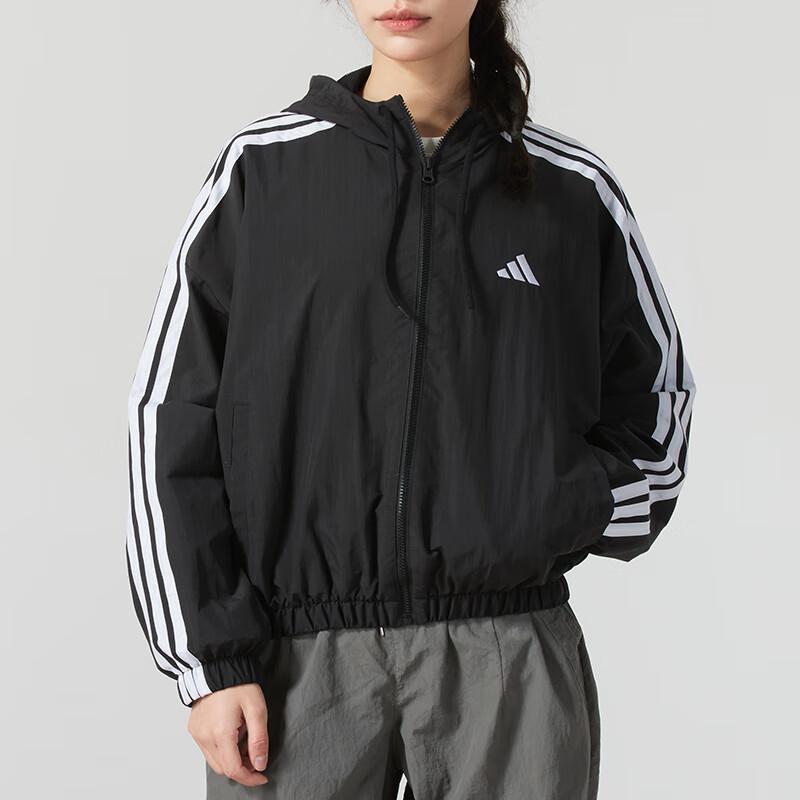 adidas Женская тканая куртка с капюшоном для повседневной носки JZ2162