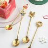 Christmas Coffee Spoons Forks Stainless Steel Spoon Tableware Coffee Tea Dessert Forks Kitchen Accessories Christmas Gifts