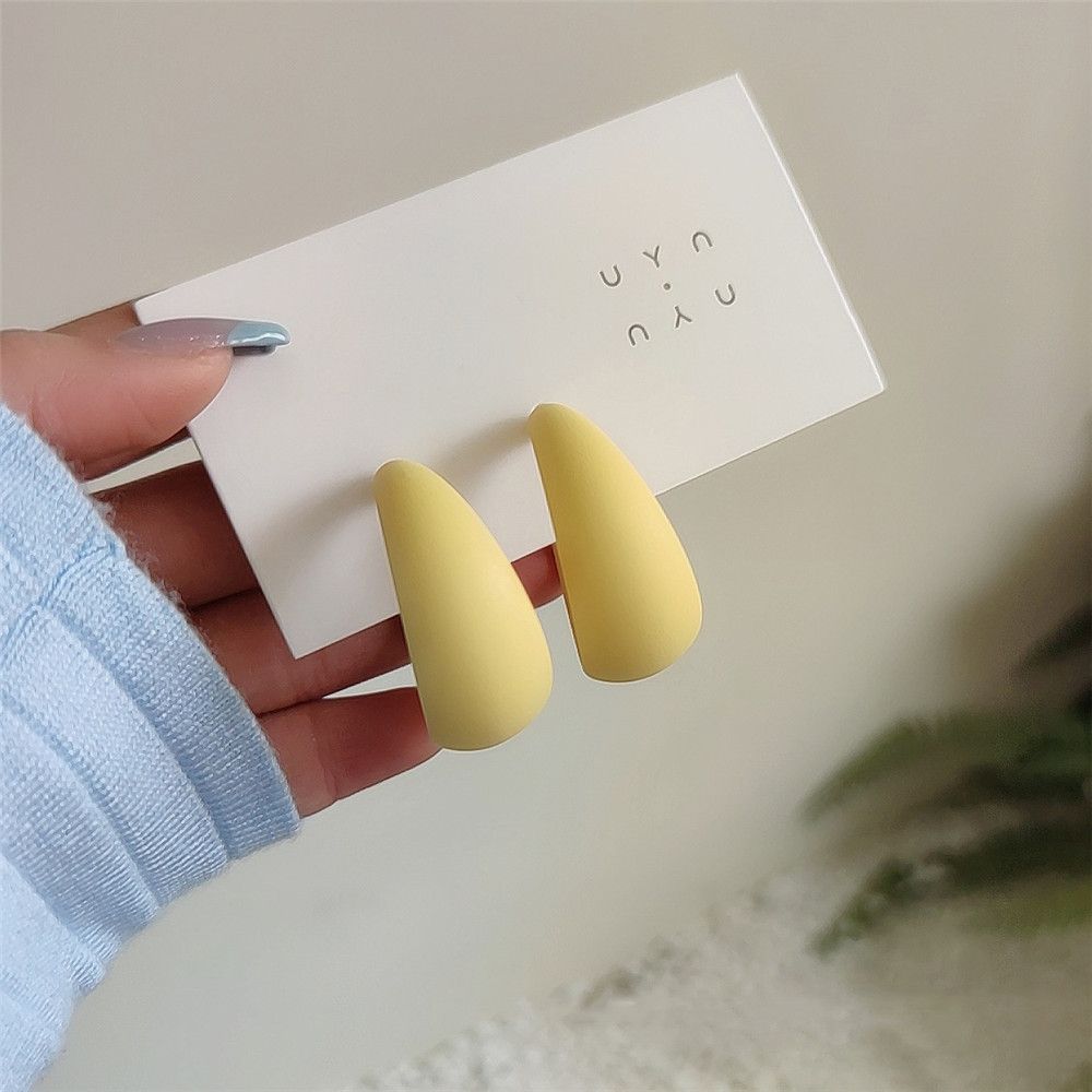 Korean Style Candy Color Fresh Jewelry Gifts Geometric Hoop Eardrop C-shaped Earring Dangler