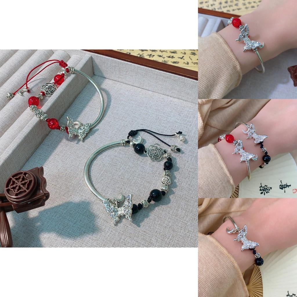Rose Butterfly Chic Bracelet Womens Summer Fashion Retro Style National