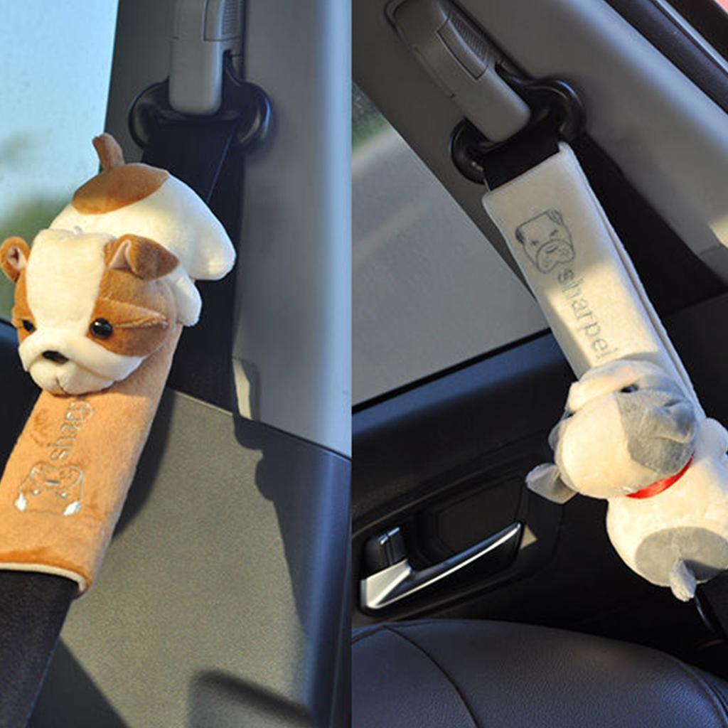 23cm Cute Cartoon Car Seat Belt Shoulder Pad Soft Plush Safety Belt Cushion Cover for Auto