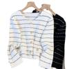 Striped Knitted Cardigan for Women's New Winter Soft and Lazy Sweater with Fashionable Short Top