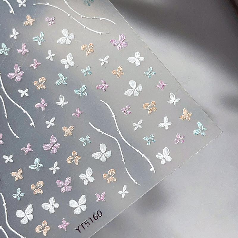 Наклейки для дизайна ногтей в виде бабочек, тисненые наклейки для ногтей, дизайн ногтей, самоклеящиеся материалы для ногтей для женщин, украшение для маникюра