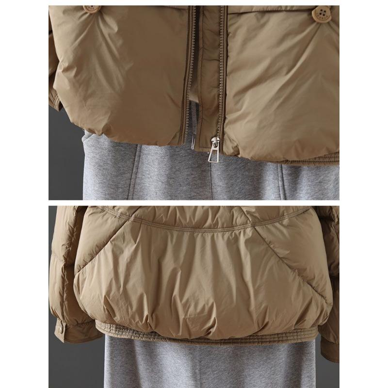 Стильная и утягивающая куртка из хлопкового пуха для миниатюрных женщин, легкая и теплая, воротник-стойка