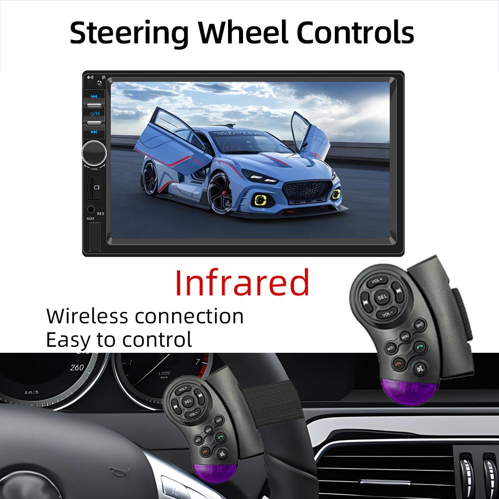 HIPPBQCC 1 DIN Автомагнитола 7" Carplay Android Auto Мультимедийный плеер HD Сенсорный экран FM AUX Вход Bluetooth MirrorLink Автомагнитола