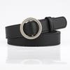 Ladies' Fashionable Pu Round Buckle, Hole-free, Simple Belt, Student Jeans Belt, Versatile Thin Waist Belt