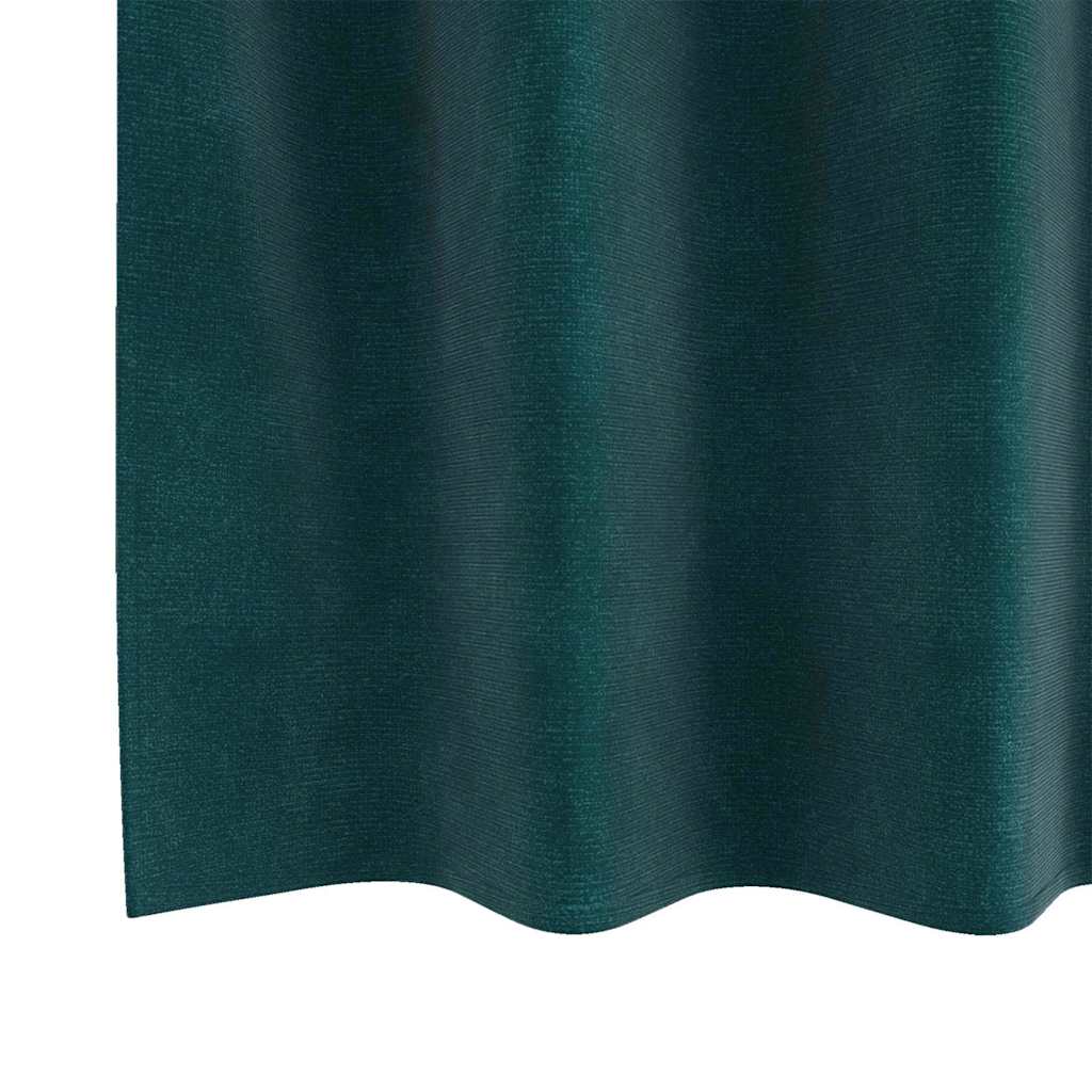 Blackout Curtains 2 pcs Dark Green 140 x 225 cm Velvet