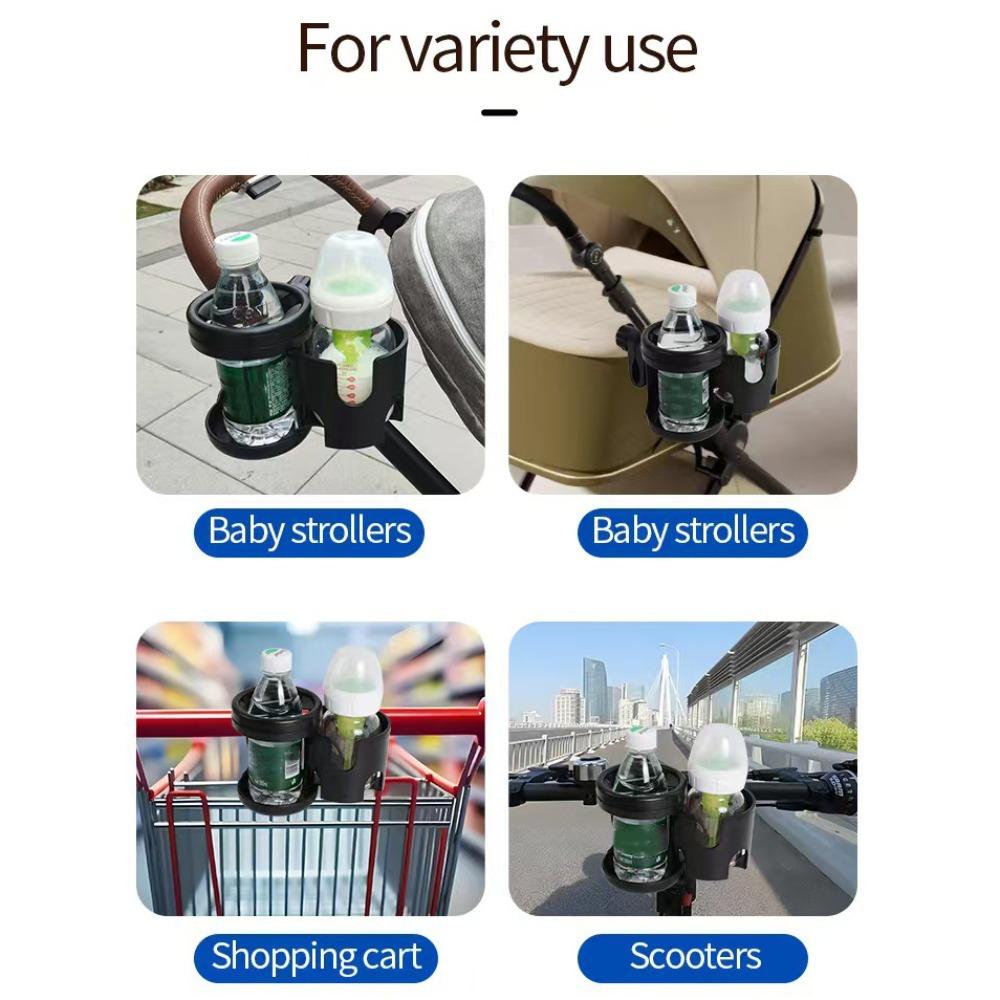 Easy To Install 2 in 1 Baby Stroller Cup Holder Adjustable Trolley Drinks Holder Bikes
