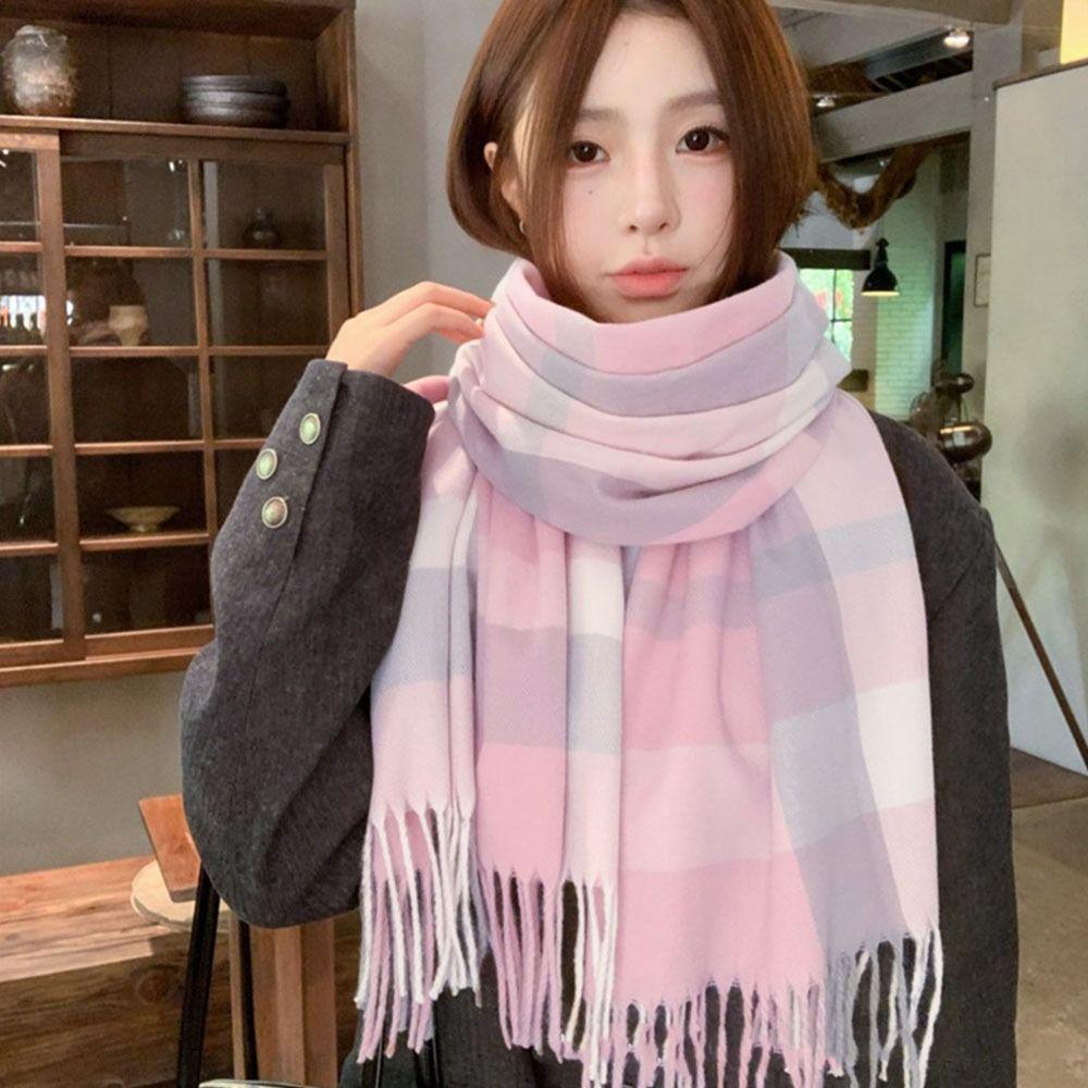 Woolen Imitation Cashmere Scarf Soft Neck Warmer Fashion Winter Scarf  Women Men