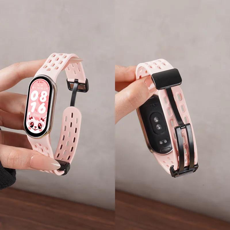 Мягкий силиконовый ремешок для Xiaomi Mi Band 9/8 Correa Браслет Наручный Miband 8 Спорт Водонепроницаемый Сменный ремешок для Xiaomi Band 9