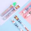 6/10Colors Cute School Gifts Xmas Stationery Santa Claus Pen Merry Christmas Cartoon Ball-point Pen