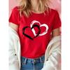 Fashion Love Heart Printed Summer Women T Shirt Casual Graphic Clothes Female Shirt Short Sleeve Lady Streetwear Tee