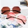 Модные женские новые солнцезащитные очки женские безрамные солнцезащитные очки с отделкой солнцезащитные очки с отделкой из полигональных линз женские очки
