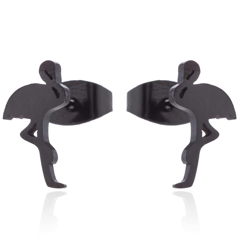 Серьги-гвоздики в стиле ретро из нержавеющей стали с милыми животными - рождественские серьги-гвоздики в виде птиц, кроликов и оленей