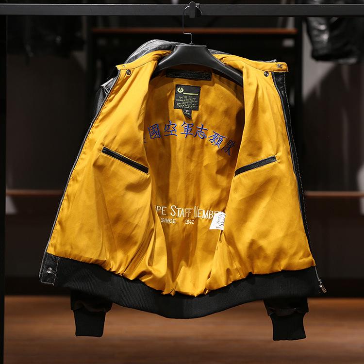 Мужская куртка из натуральной воловьей кожи с лацканами