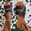 Fashion Women Slippers Luxury Gladiator Female Shoes Chain Decor Summer Beach Sandals Trend Lightweight Flat Slippers Home Slides Women