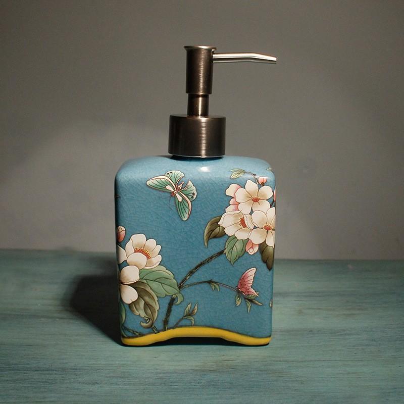 410ml ceramic pattern lotion bottle bathroom shampoo shower gel press bottle bathroom hotel supplies bathroom accessories