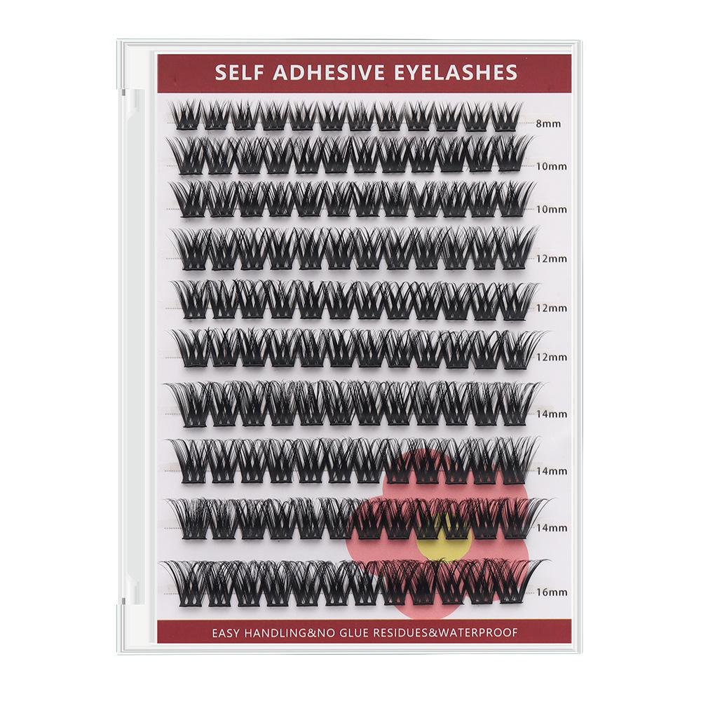 Large-capacity self-adhesive false eyelash set, mixed lengths, various styles, no glue needed, long-lasting waterproof and sweatproof