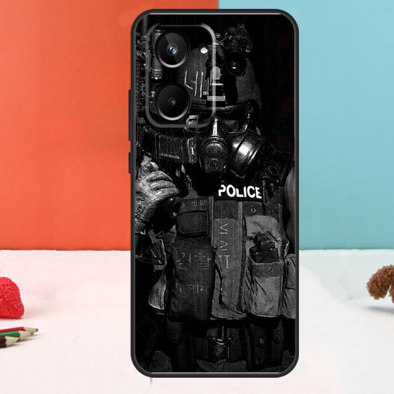 Police Symbol For Realme 15 Pro GT6 GT7 10 11 12 13 14 Pro Plus C51 C53 C55 C61 C63 C65 C67 C75 C71 Case