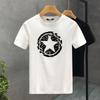Men's Summer 100 Cotton Fashion Casual Loose Large Black Star Pattern Printed Round Neck Short Sleeve T-shirt Top S-5XL