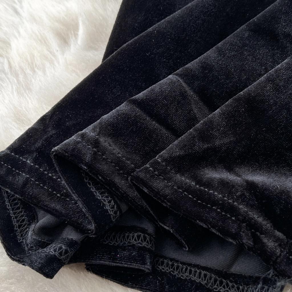 Винтажное платье с V-образным вырезом, элегантными длинными рукавами, шикарным флокированным принтом, вставками из бархата, облегающее, бандажное, вечернее, для улицы, зимняя одежда