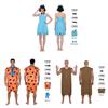 Костюм для косплея Флинтстоуны Бетти Барни Фред Уилма, комплект из полиэстера, для вечеринки на Хэллоуин и тематических мероприятий