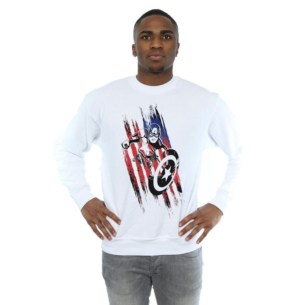 Marvel Mens Avengers Captain America Streaks Sweatshirt