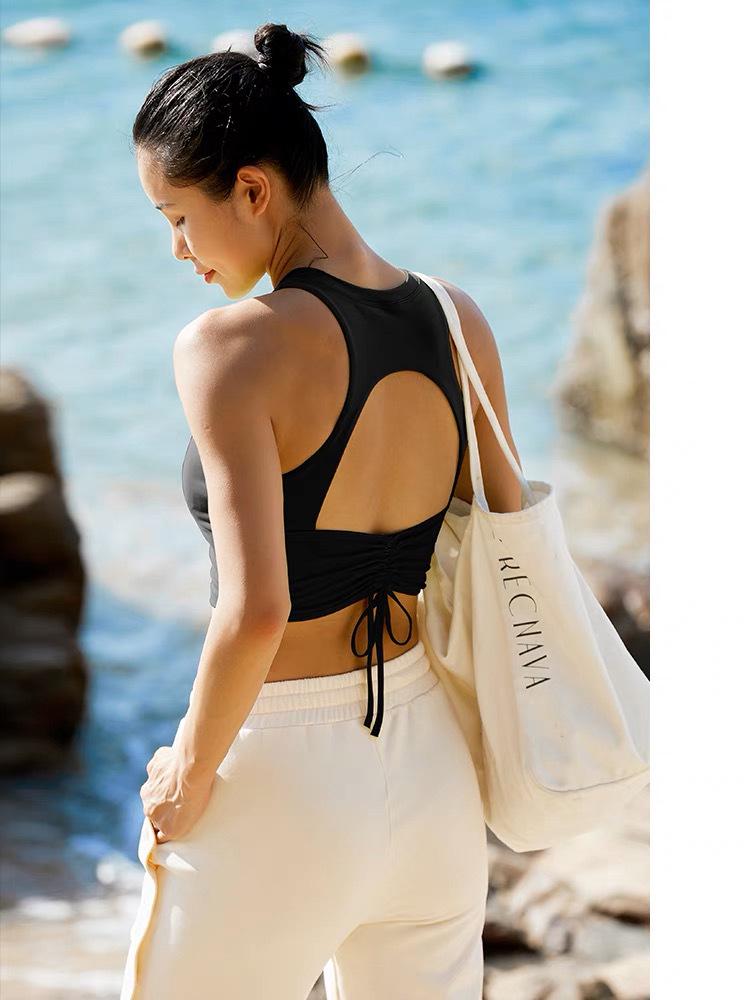 Женский спортивный топ с высокой степенью поддержки и красивой спиной - Высокая эластичность для фитнеса, бега, йоги