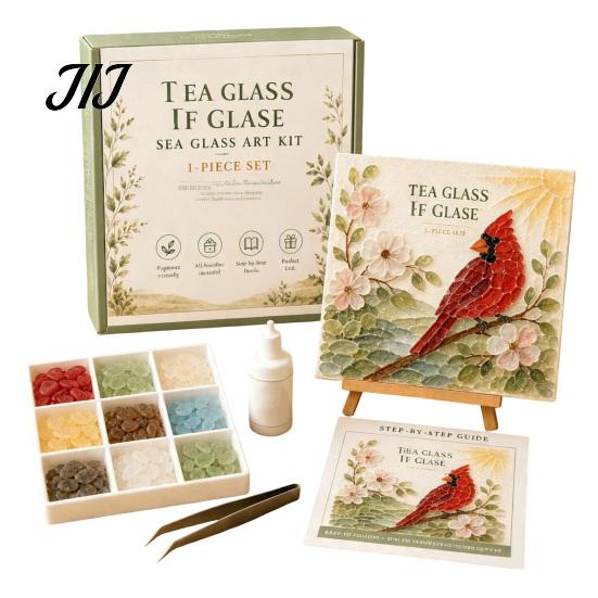 Inspirational Scripture Decorations Faith-Inspired Sea Glass Art Kit, Psalms of Comfort And Strength Christian DIY Coastal Ocean Supplies Mosaic Bible
