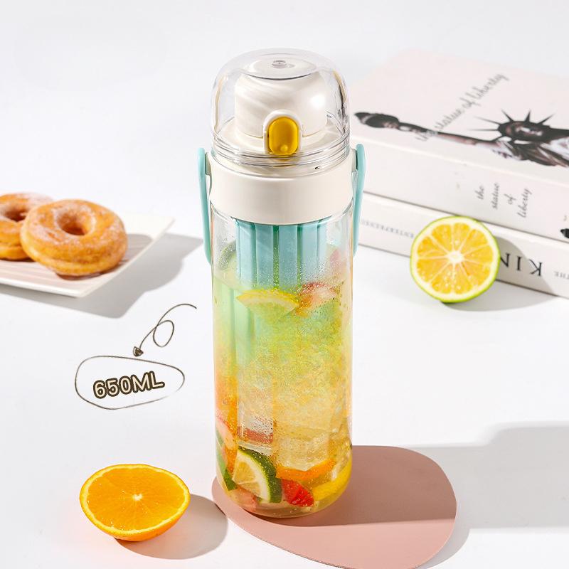 Креативные пластиковые стаканчики для двойного напитка для отдыха с высокой ценностью для студенческих спортивных чашек и портативные цветочные стаканчики для непосредственного питья в качестве подарков.