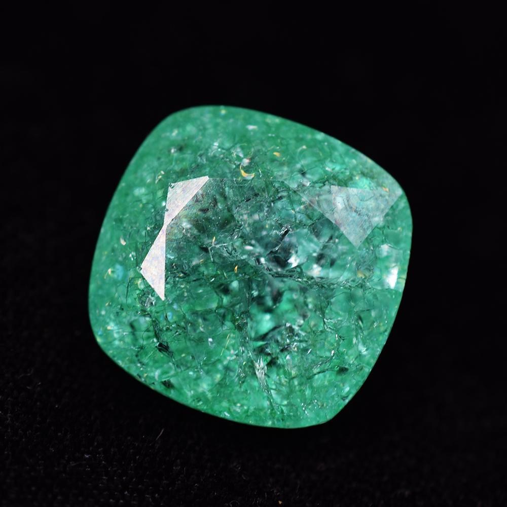 Natural Square Cushion Colombian Green Emerald 28.20 Ct Gemstone