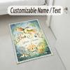 Fantasy Castle Theme Soft Crystal Velvet Rug Custom Name & Text Print Non Slip Floor Rug for Bedroom Living Room